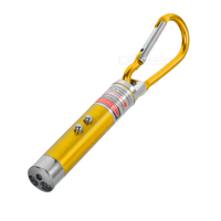 LLAVERO PACK X3 LINTERNA UV, LED BLANCO Y LASER ROJO 3 EN 1 DORADO