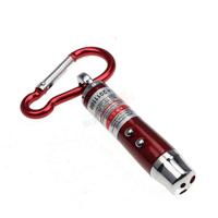 LLAVERO PACK X3 LINTERNA UV, LED BLANCO Y LASER ROJO 3 EN 1 ROJO