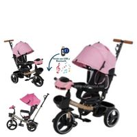 Triciclo Guiador Ebaby  USB Bluetooth EB362A -Rosa