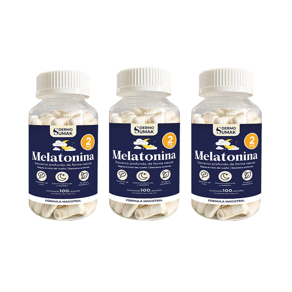 Melatonina complex 2mg 100 Capsulas Dermo Sumak 3 und