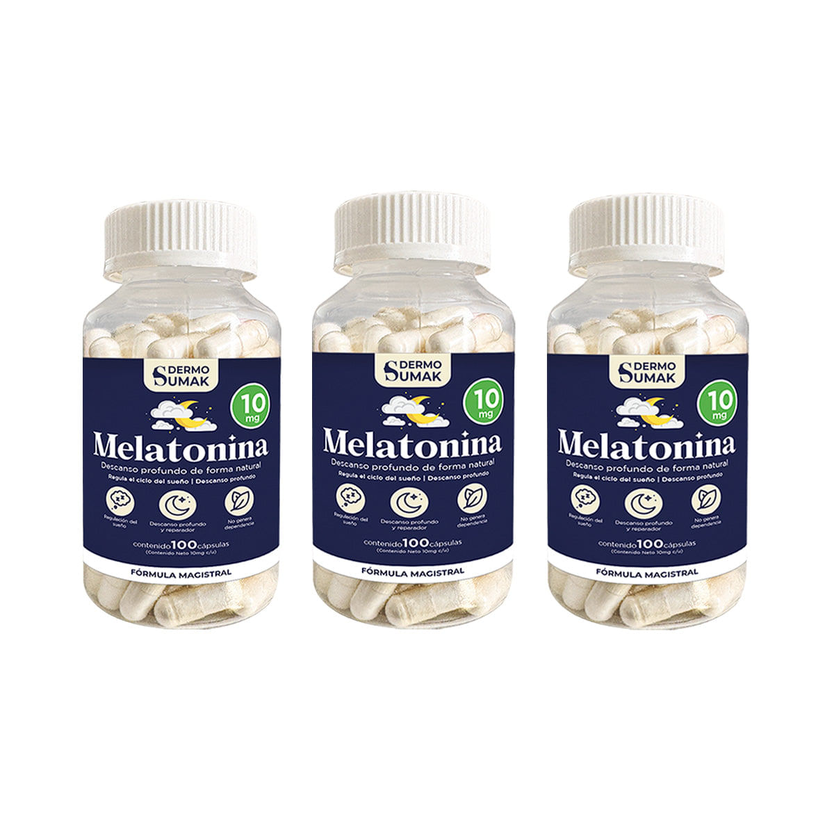 Melatonina complex 10mg 100 Capsulas Dermo Sumak 3 und