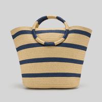Cartera De Playa Malabar Canasto Beige Mediano