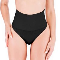 Calzon faja cintura alta microfibra levanta glúteos Negro Talla L