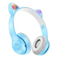 Audifonos con Diseño de Gato Color Celeste