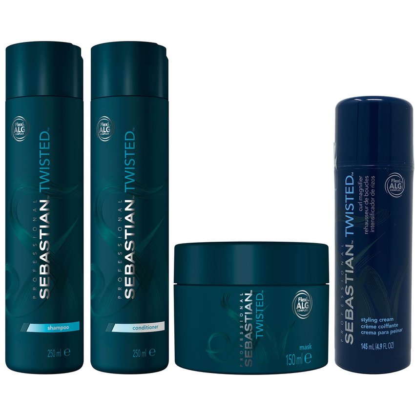 Shampoo 250ml + Acondicionador + Mascarilla + Crema Sebastian Twisted