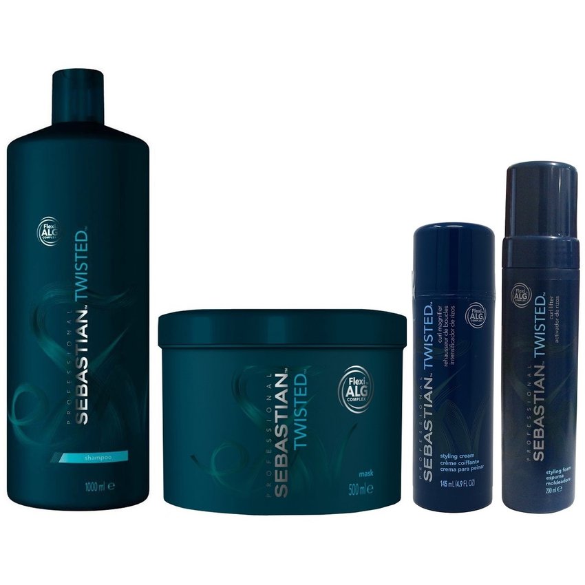 Shampoo 1000ml + Mascarilla + Crema + Mousse Sebastian Twisted