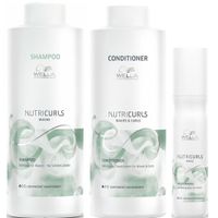 Shampoo para Ondas 1000ml + Acondicionador + Spray Wella Nutricurls