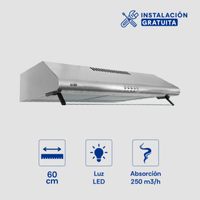 Campana Extractora Hera Sole 60cm – TURE21CO - 01 motor/95W !OFERTON!!