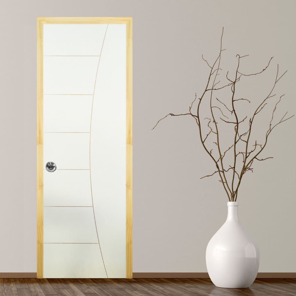 Puerta Prepintada Ruteada Bilbao 40x650x2070mm Ares