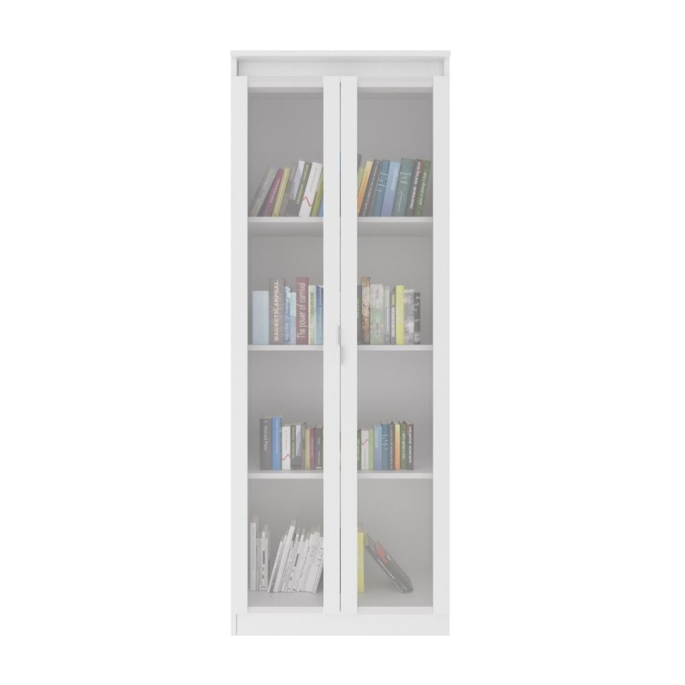 Estante con 2 puertas de vidrio Blanco 160.5x60x36.5cm Tecnomobili