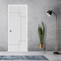 Puerta Ariana Prepintada 40x850x2070mm + Bisagra + Kit Instalación Ares