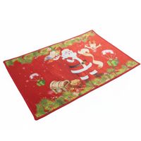 Tapete Navideño Papa Noe 60x40 cm | Alfombra Navidad de Pelos Cortos Suaves Antideslizante