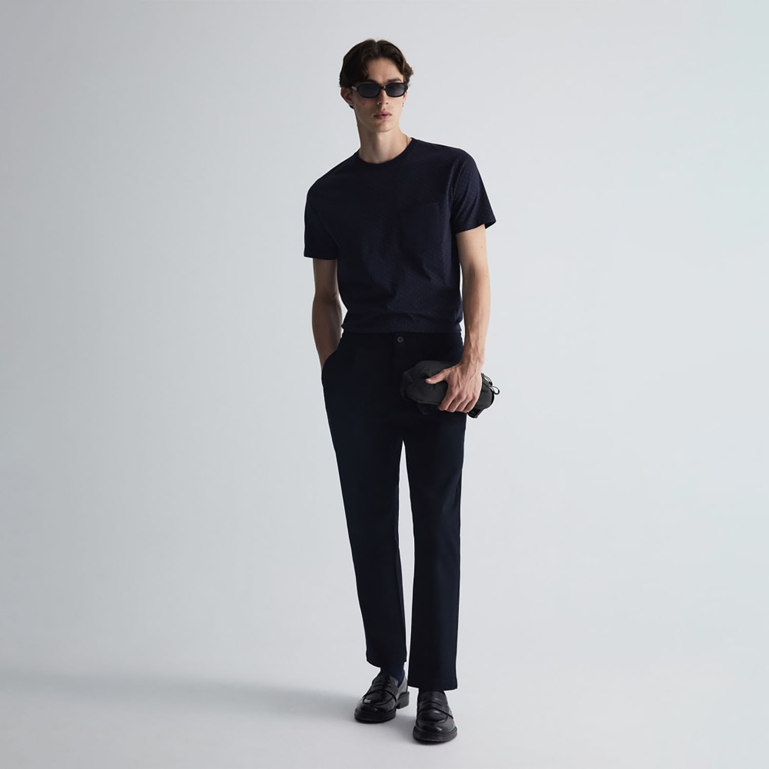 Polo Hombre Sfera Geometrico Azul Marino