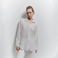 Blusa Mujer Sfera Satinada Lisa Blanco