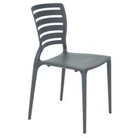 Silla Tramontina Summa Sofia en Polipropileno y Fibra de Vidrio Grafito con Respaldo Horizontal