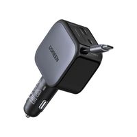 Cargador de Auto Ugreen Nexode 60W con Cable Retractil Black EC602 55212B