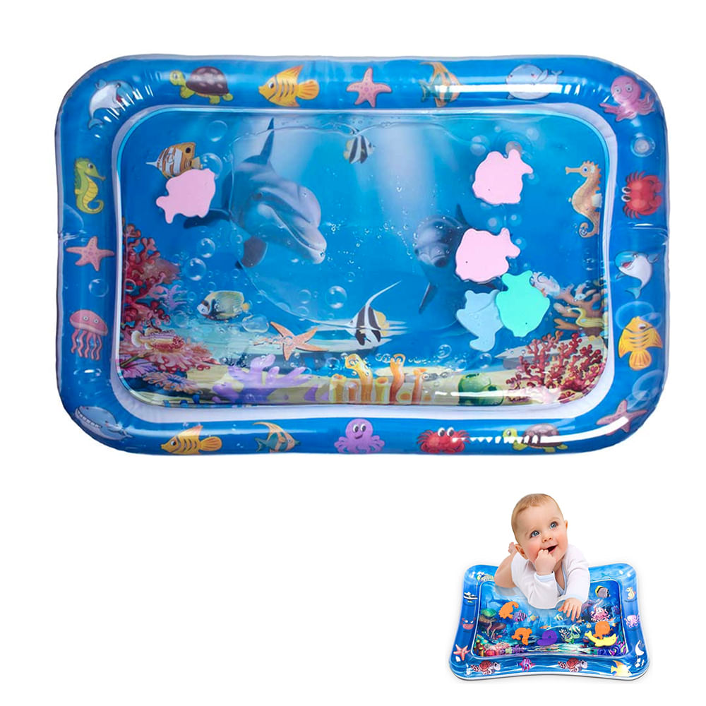 Alfombra Inflable de Estimulación para Bebe Baby Froggie Delfin Azul