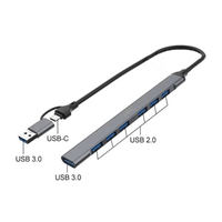HUB Conector Dual 7 Puertos USB 3.0 de ALUMINIO Windows, MAC y Android