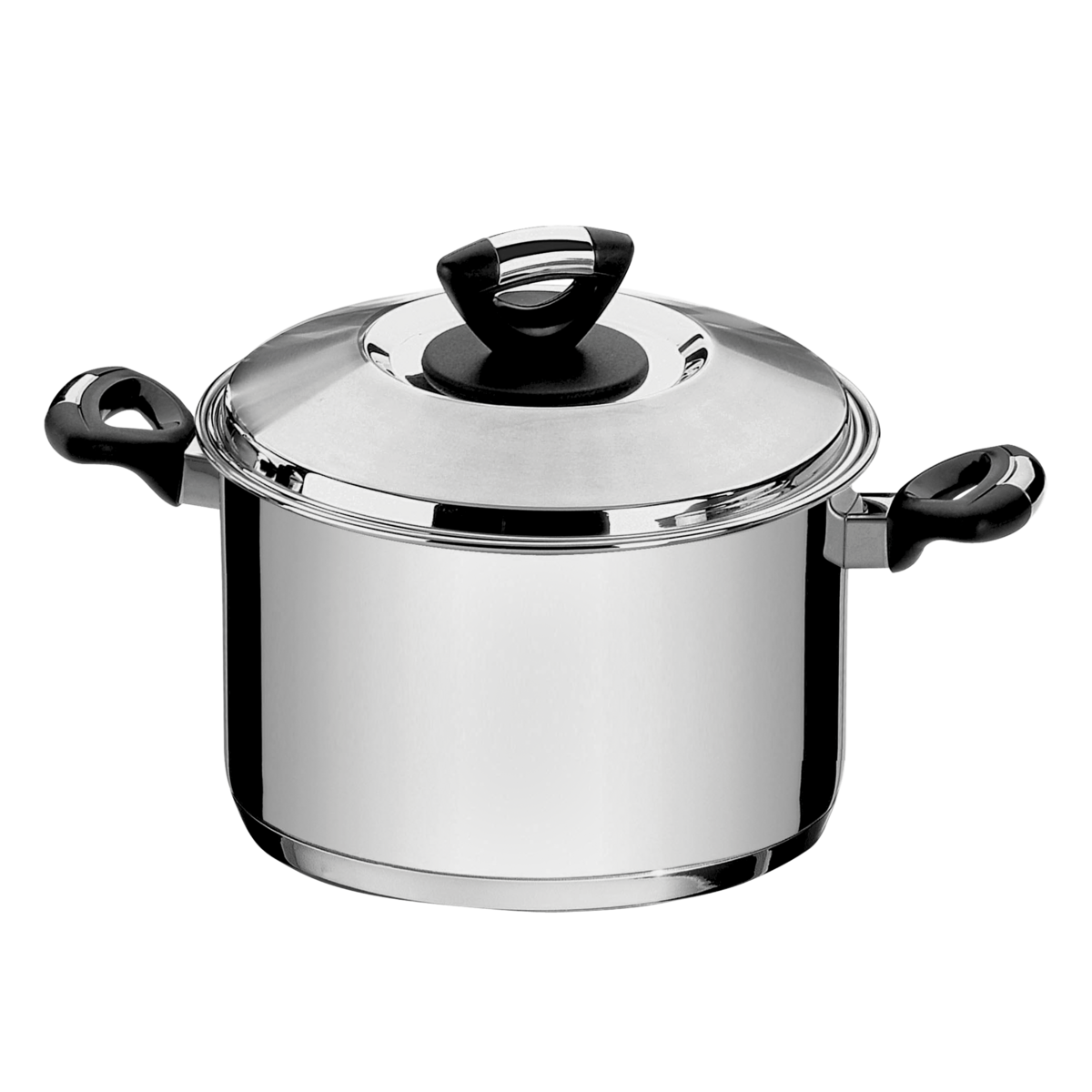 Olla Alta Tramontina Solar Baquelite de acero inoxidable fondo triple con tapa y asas de baquelita 28 cm 11,9 L