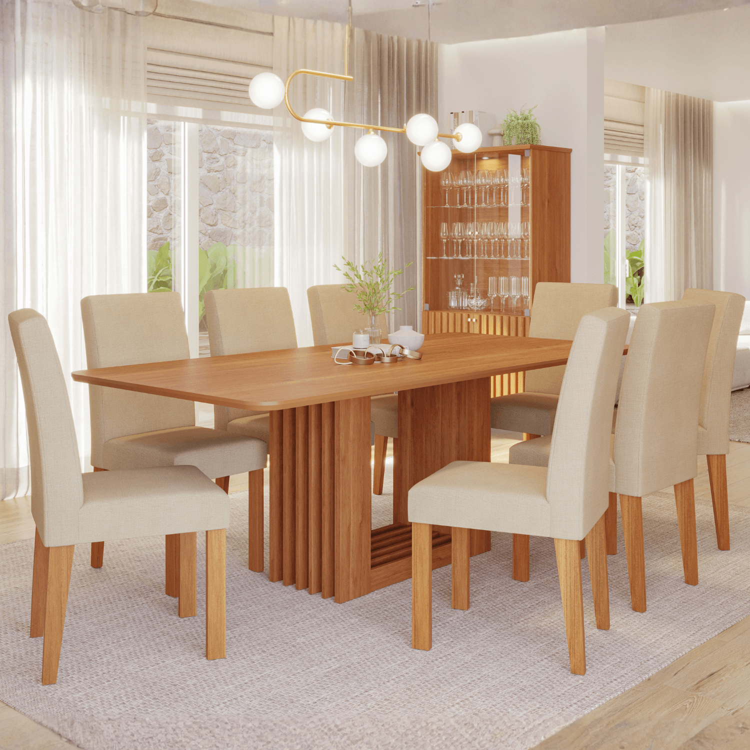 Juego De Comedor Ariela 8 Sillas Marrón