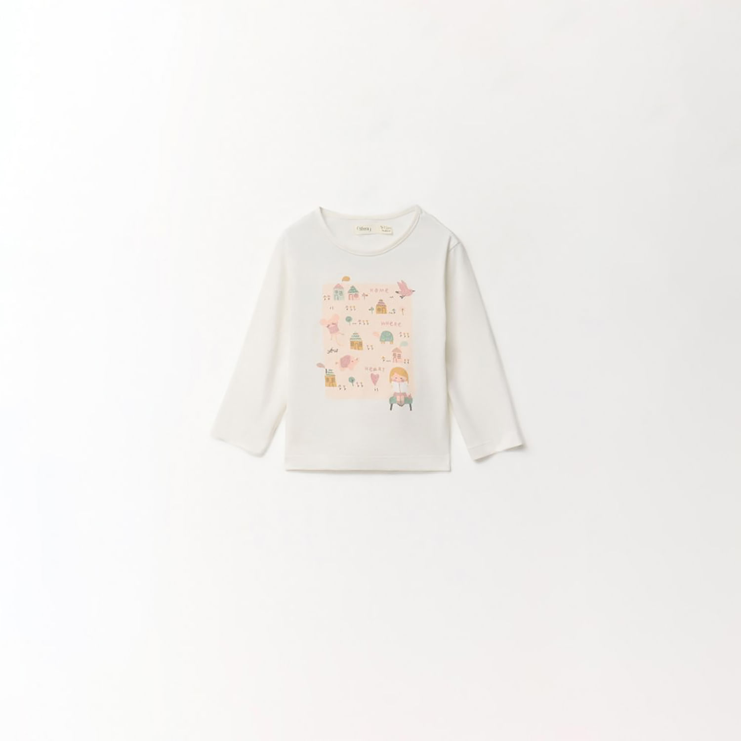 Polo Bebé Niña Sfera Cuadro Figuras Blanco