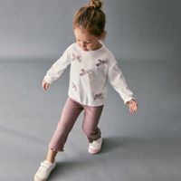 Legging Bebé Niña Sfera Rib 2X2 Liso Mx Morado