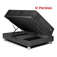 Cama Boxet PARAISO Pocket Max Black 1.5 Plazas Charcoal