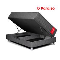 Cama Boxet PARAISO Su Majestad 2 Plazas Gris