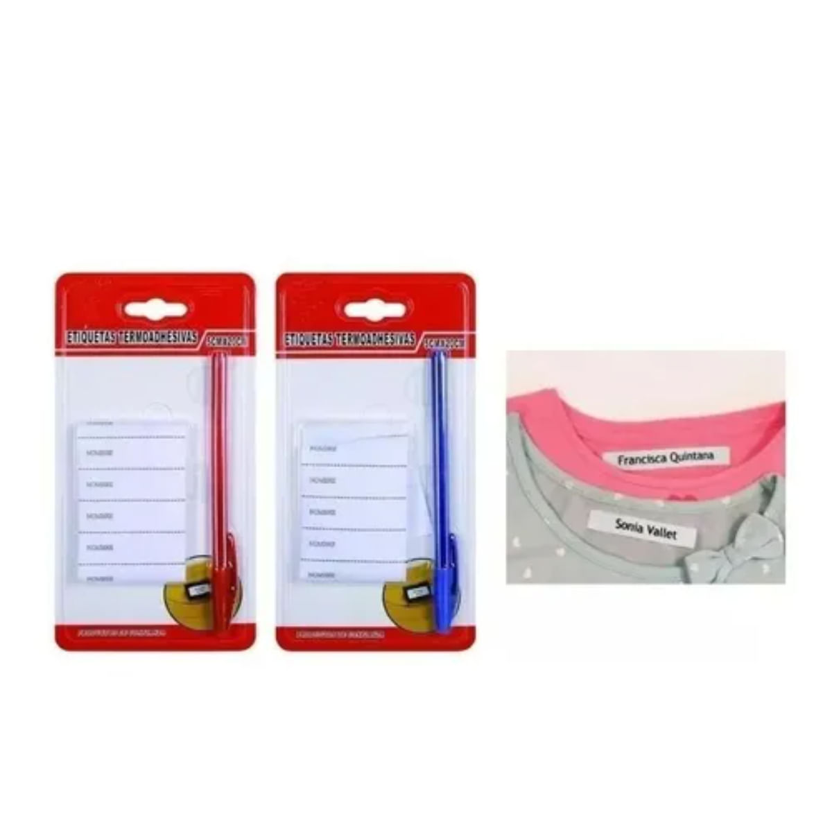2 Rollos Etiquetas Ropa Termoadhesivas Con Plancha + Lapiz