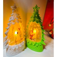Set de 3 Farolitos navideños arbolitos con estrella Colgantes con luces