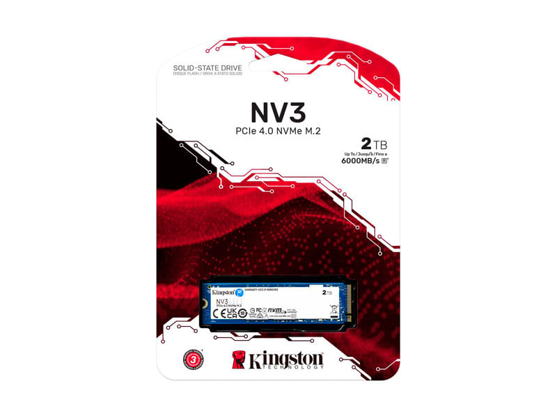 Unidad en estado solido Kingston NV3 PCIe 4.0 NVMe M.2 SSD - 2TB (2000GB)