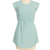 Blusa A Rayas Manga Cero Con Pita Atras Para Amarrar VERDE L