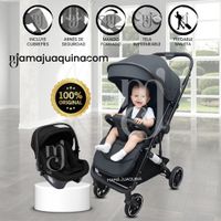 Coche Maleta de Lujo «JANDI» con Portabebé Negro