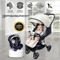 Coche Maleta de Lujo «JANDI» con Portabebé Beige