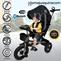 Triciclo Guiador 3 en 1 «FORT PREMIUM» USB Negro