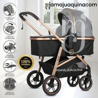 Coche Moisés Travel System «MUNICH GOLD» de Lujo Gris