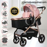 Coche Moisés Travel System «MUNICH GOLD» de Lujo Rosa Claro