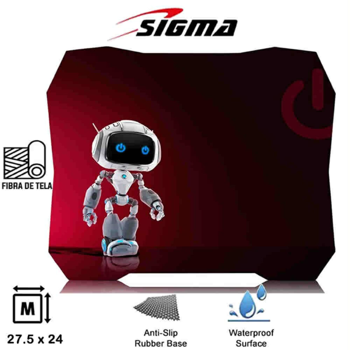 Mouse Pad Sigma x35 Robot Rojo