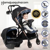 Coche Maleta Travel System «WIN PRO» con Portabebé Azul