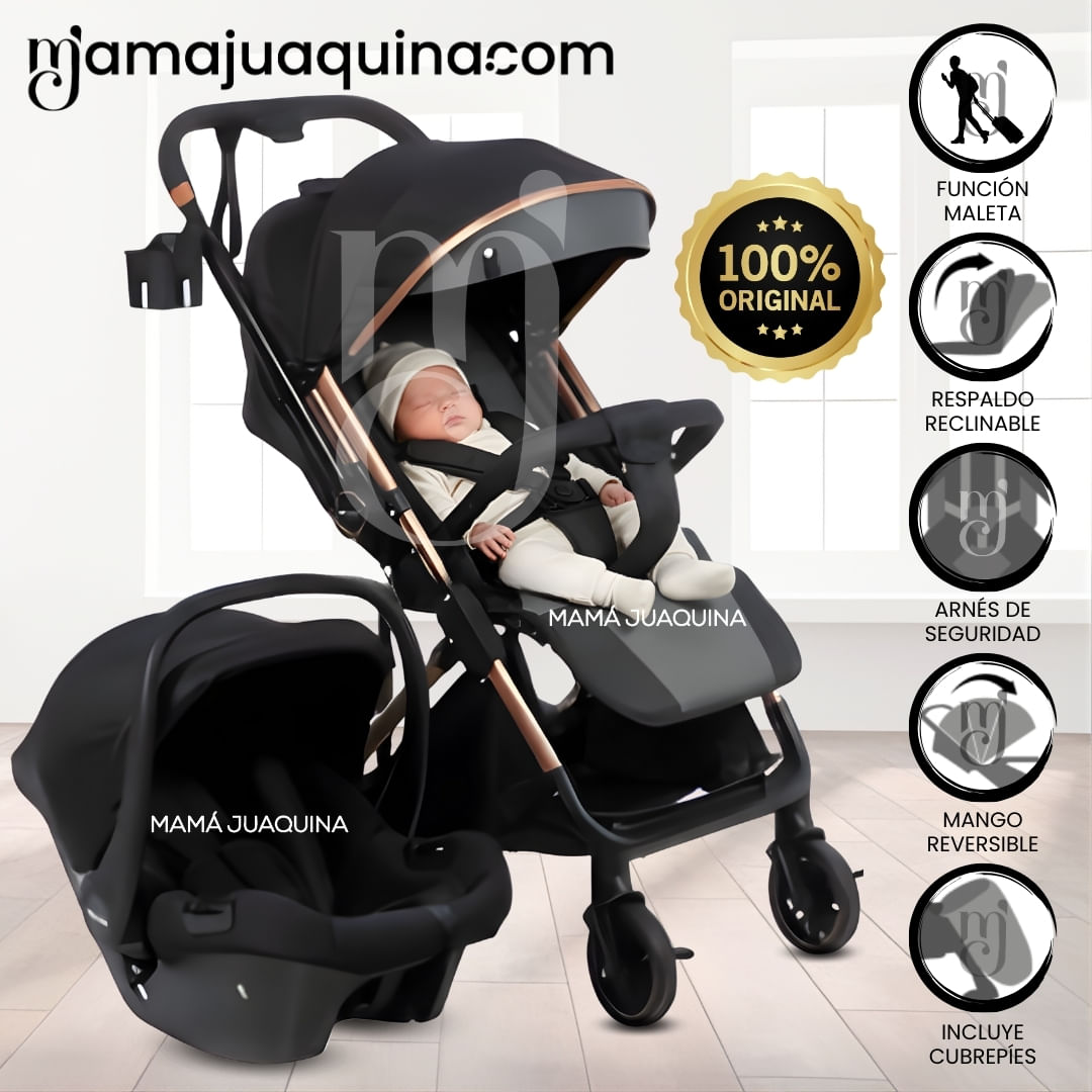 Coche Maleta Travel System «WIN PRO» con Portabebé Gris