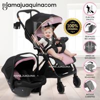 Coche Maleta Travel System «WIN PRO» con Portabebé Rosa