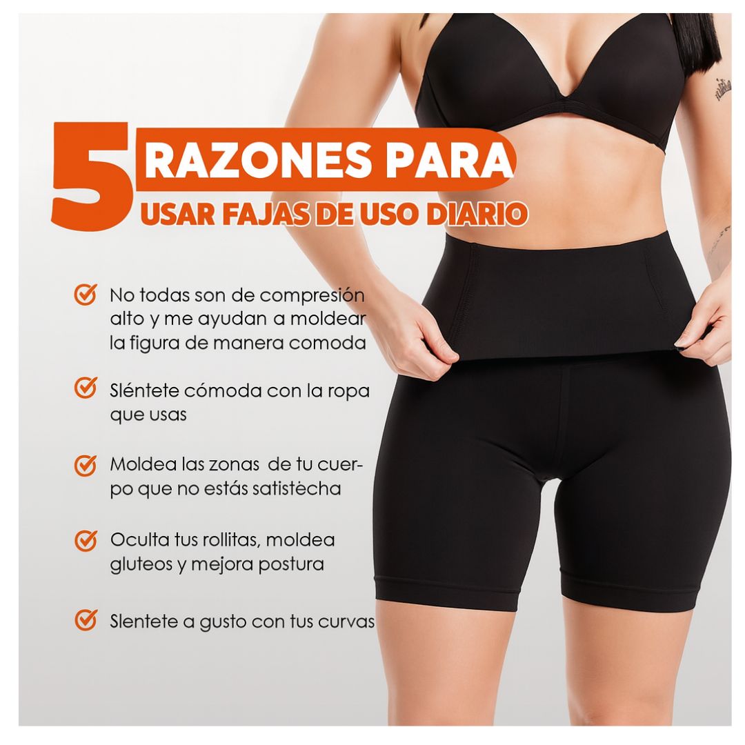Short Faja Levanta Gluteos Con Varilla De Microfibra M/L