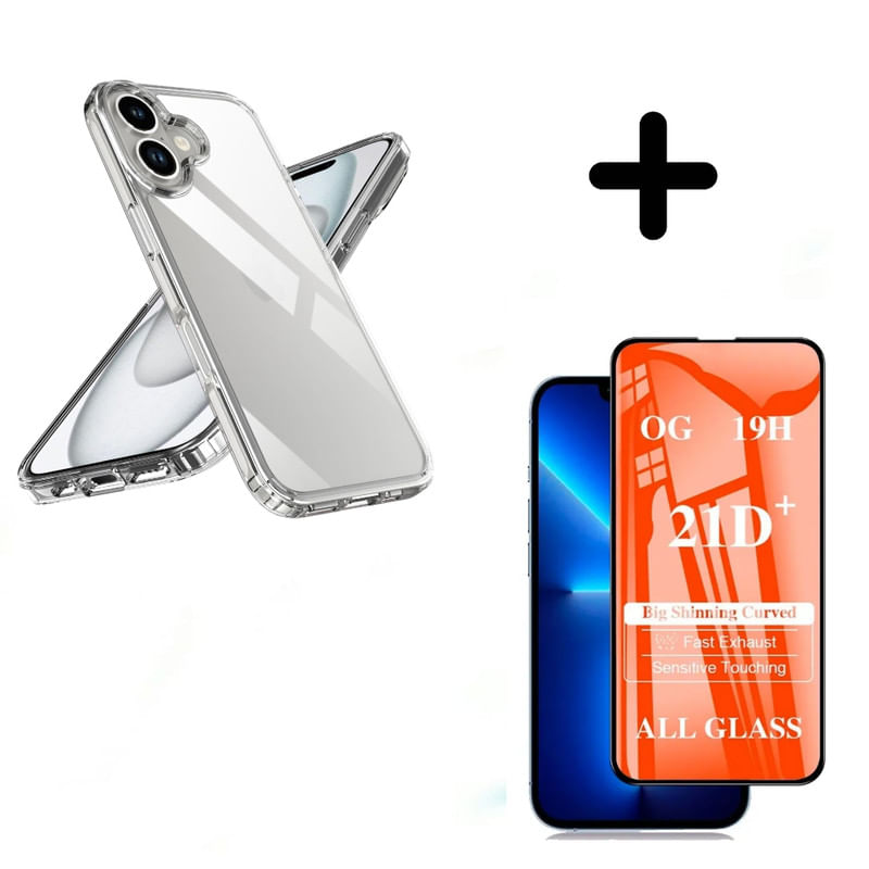 Case Transparente Compatible Para Iphone 17 + Mica de Vidrio