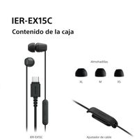 Audifono Sony USB C EX15C con Microfono - Negro