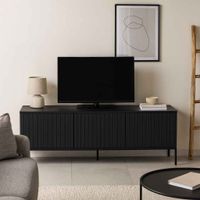 Mesa de TV Acanalado Net con Canto Grueso Color Negro TU MESITA