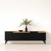 Mesa de TV Massi con Canto Grueso Color Negro\Panela TU MESITA