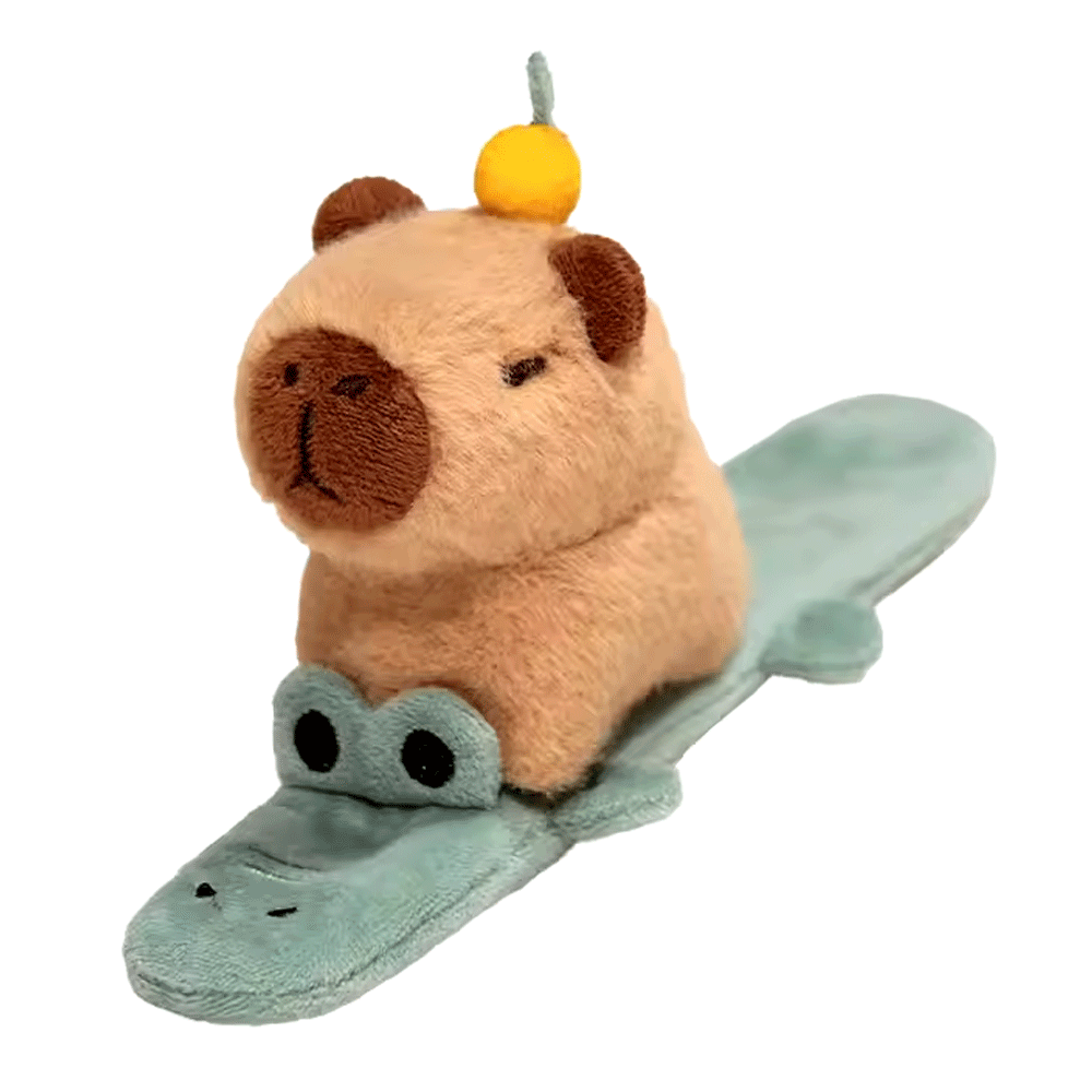 Peluche de Capibara y Cocodrilo – Pulsera y Muñequera