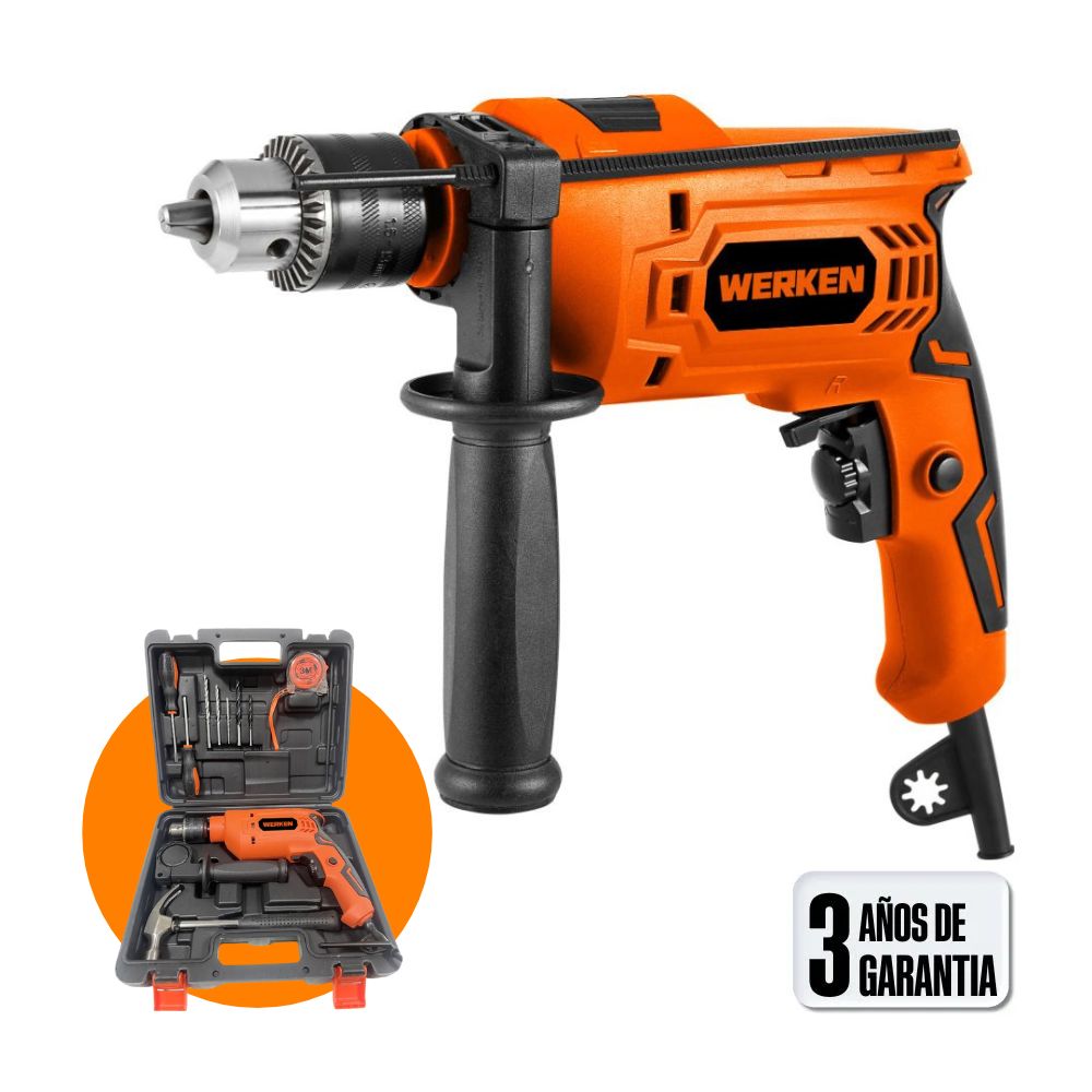 Taladro Percutor Werken KF-ID20+KF-6030 550W + 12 Accesorios