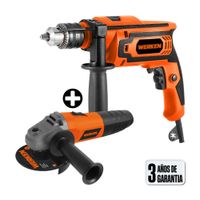 Taladro Werken KF-AG15+KF-ID21-BMC 650W + Amoladora 800W + 16 Accesorios