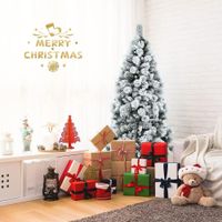 Árbol de Navidad Coposo Americano con Nevado 210CM de Alto Fácil de armar Óptimo para Decoración Nav
